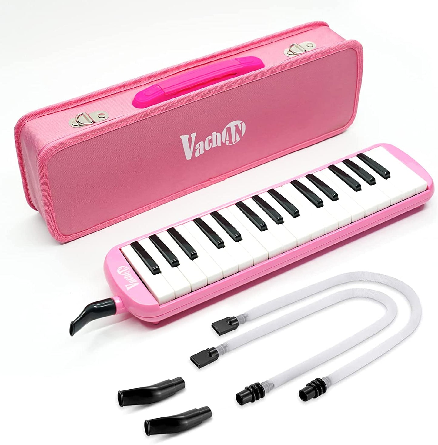 37 Keys Melodica Air Piano Instrument with 2 Soft Long Tubes, Short Mouthpieces, and Carrying Bag for Kids Beginners