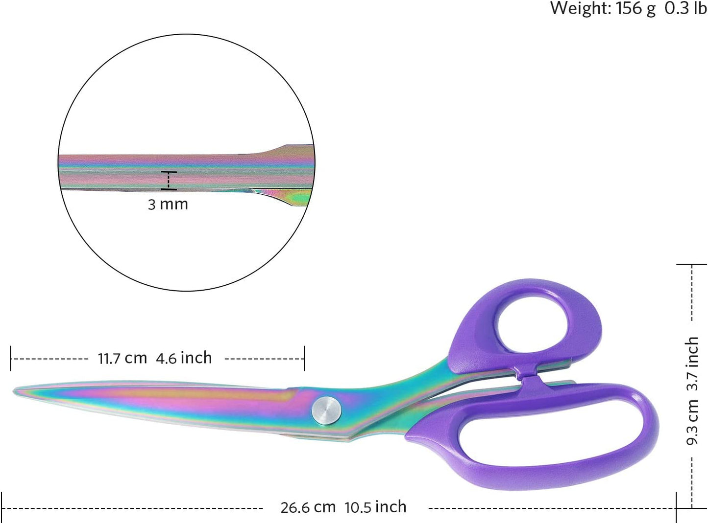 Titanium Coated Fabric Scissors, Ergo ABS Handle, 10.5 Inch