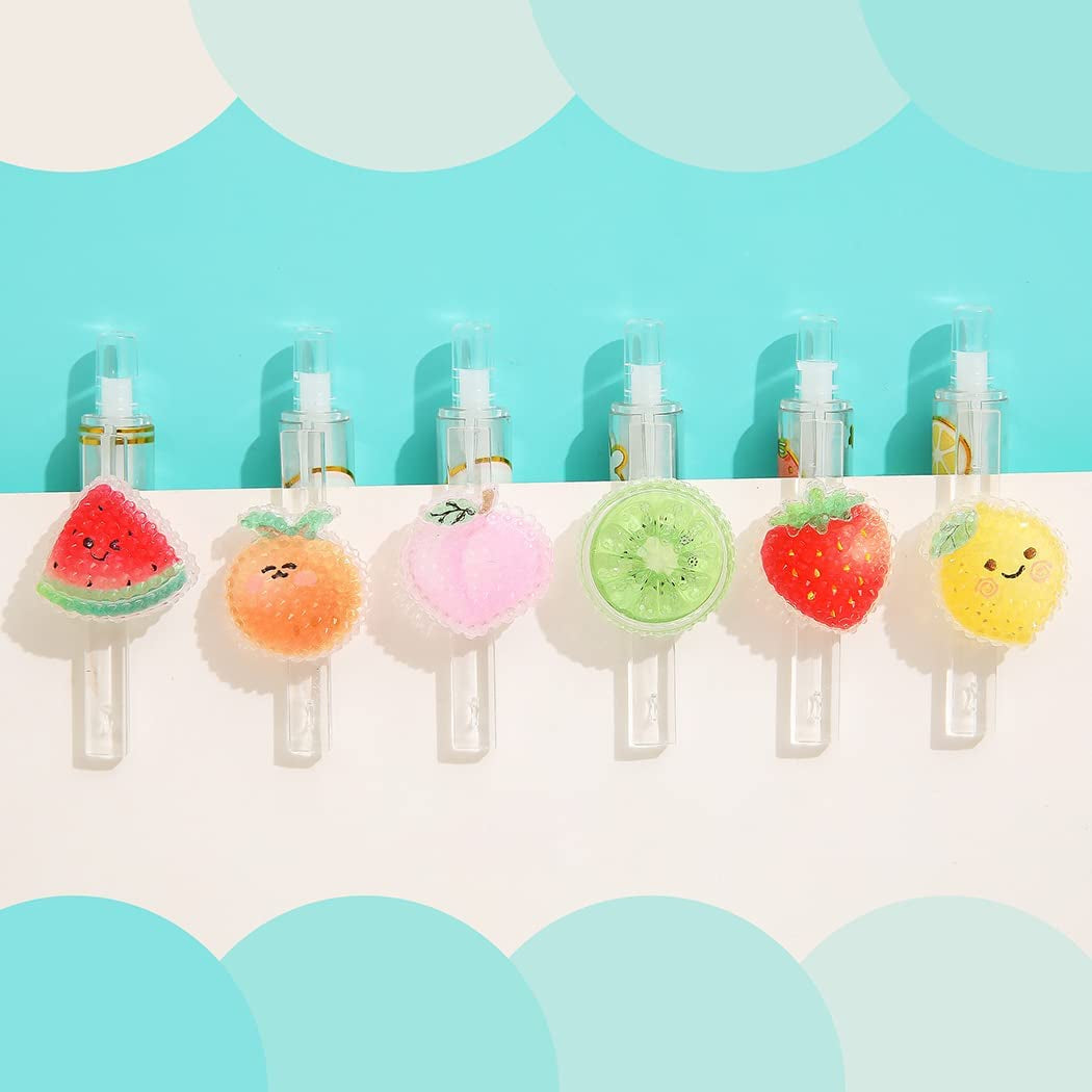 Girl Cute Pens, Creative Fruit Pen, Retractable Gel Pens, Kawaii Gel Pen, 0.5Mm Extra-Fine Pen, Perfect for Office School Supplies Gifts for Boys Girls,Pack of 6Pcs (Cute Fruit)