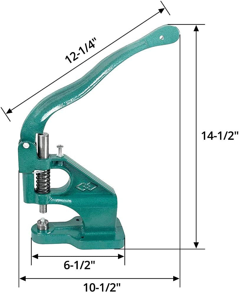 The Jameson Hand Press Heavy Duty Machine with 3 Dies and 1500 Pcs Silver Grommets