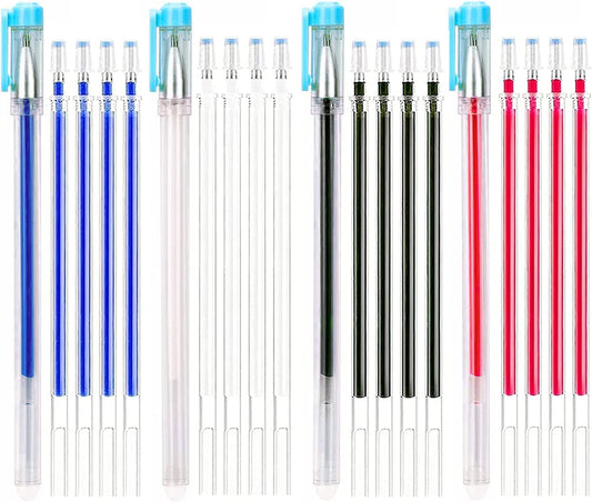 4 Colors Heat Erasable Pens with 20 Refills for Fabrics