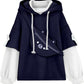 Brown Bear Hoodie for Womens Long Sleeve Sweatshirts Patchwork Shirts with Cute Personality Bag