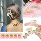 4 Pcs Hair Claw Clips, Warm Color Heart Sweet Bear Peach Shape Large Hair Claw Clips for Women Girls Thin Thick Curly Hair Blue Transparent Pink 4 Count (Pack of 1)