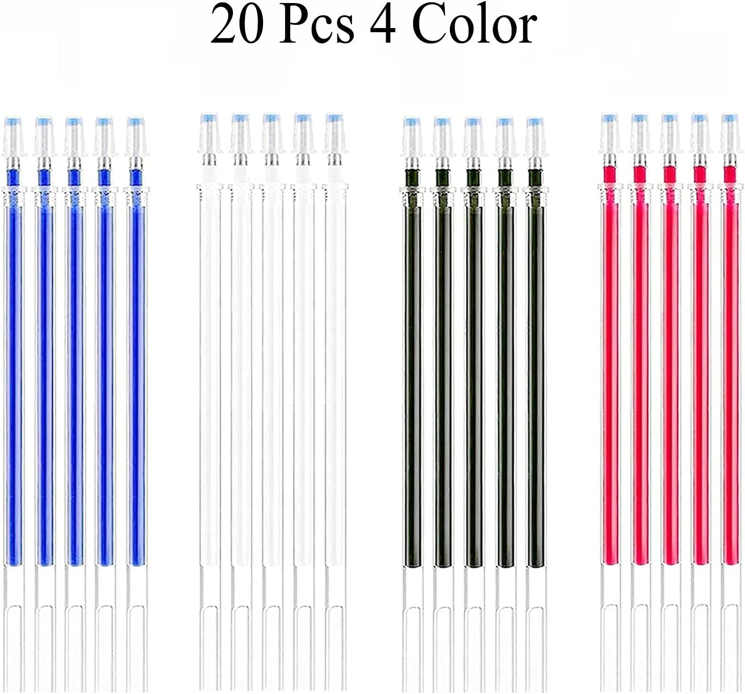 4 Colors Heat Erasable Pens with 20 Refills for Fabrics