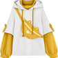 Brown Bear Hoodie for Womens Long Sleeve Sweatshirts Patchwork Shirts with Cute Personality Bag